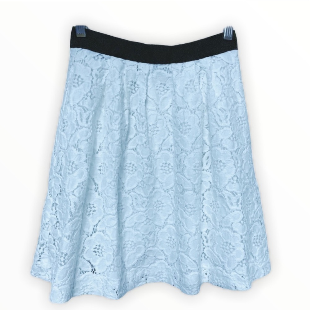 EUC Loft White Embroidered SkirtEUC